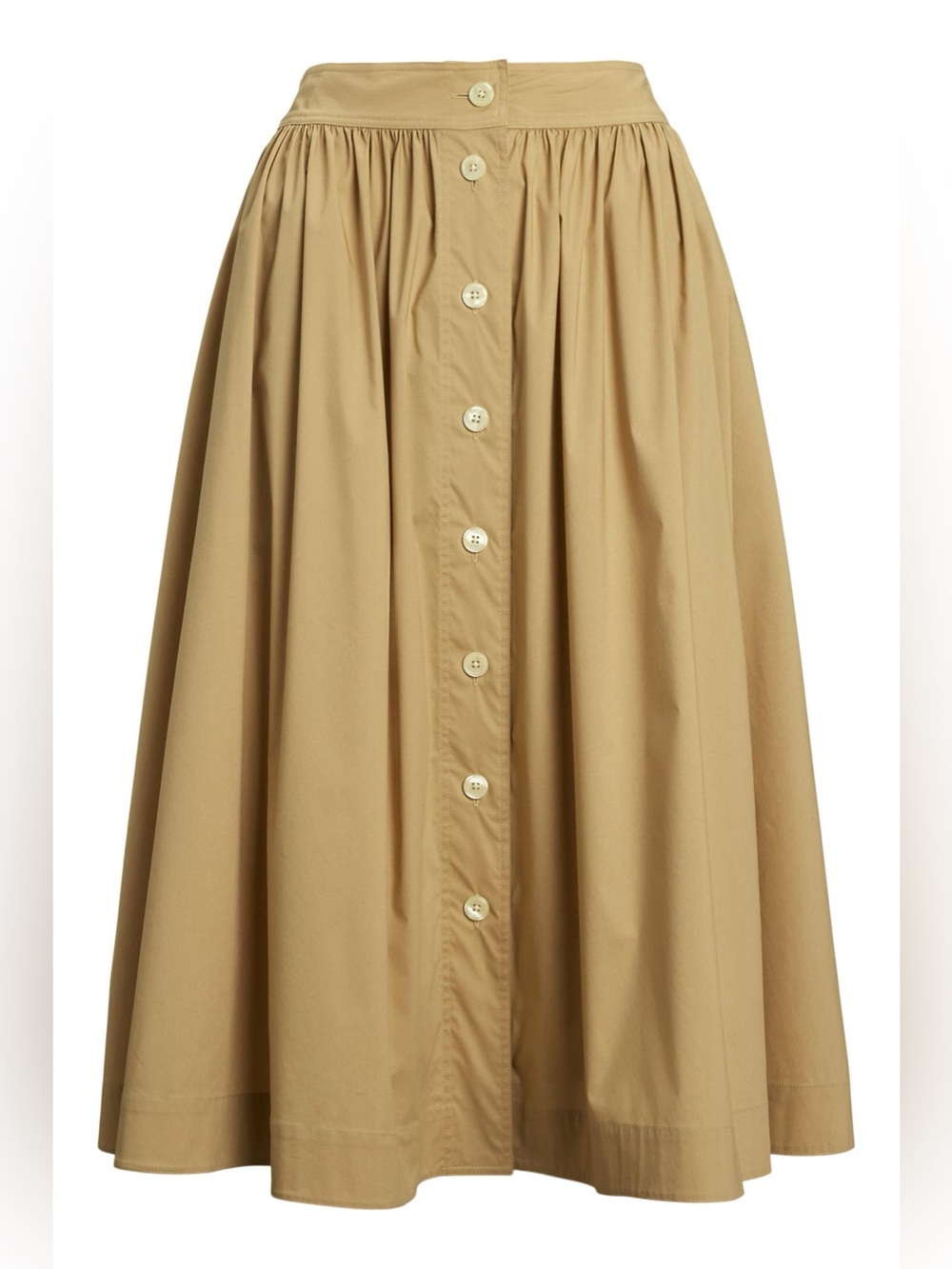 Lauren Ralph Lauren Button-Front Cotton Blend Midi Skirt - Picture 5 of 11